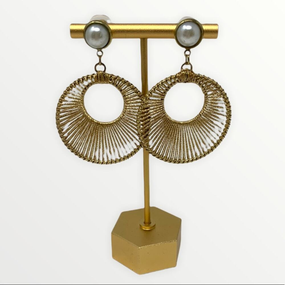 Area Stars Pearl Stud Hoop Drop Earrings NEW - Picture 2 of 6